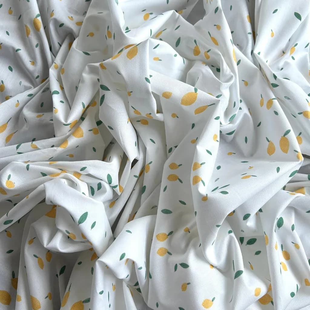 Limon Desenli Pamuk Poplin Kumaş / DRY - 129 · Toptan (min. 50 metre)