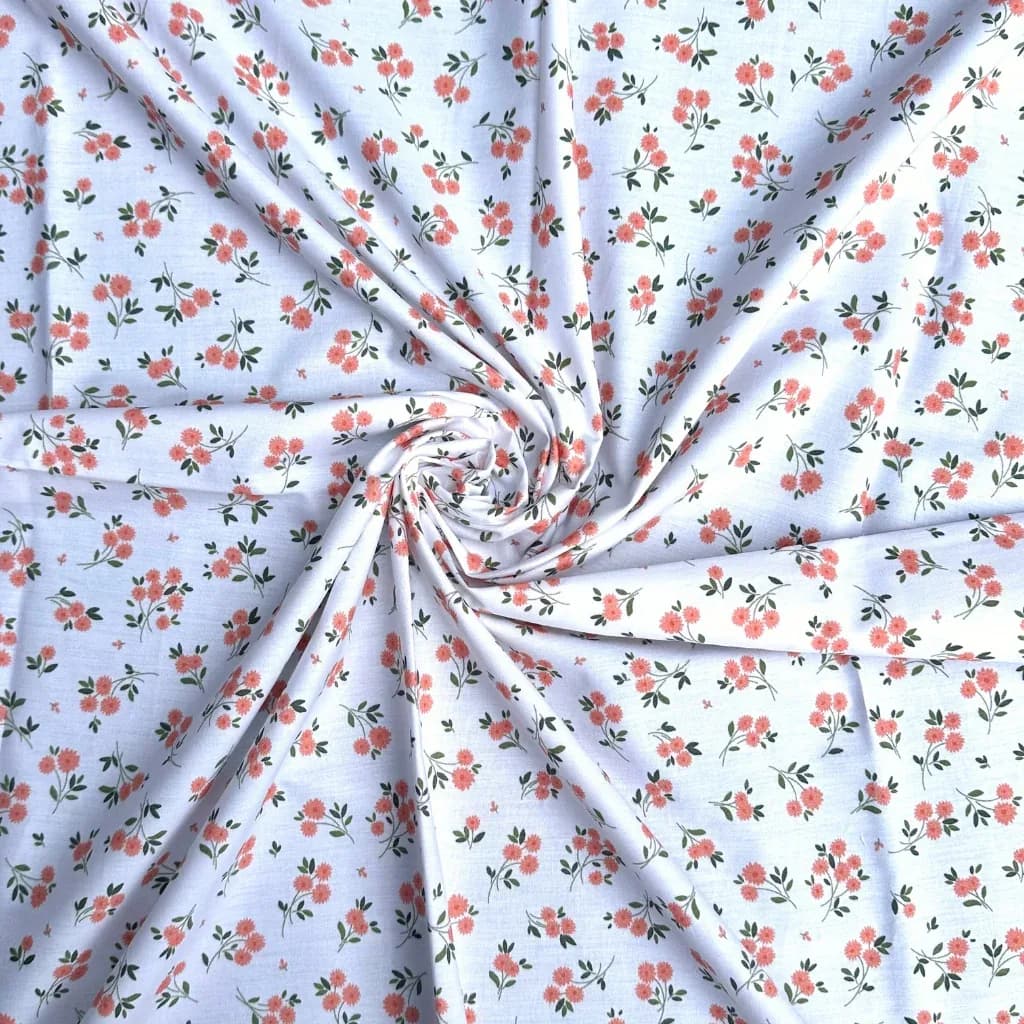 Çıtır Çiçek Desenli Pamuk Poplin Kumaş / DRY - 74 · Toptan (min. 50 metre)