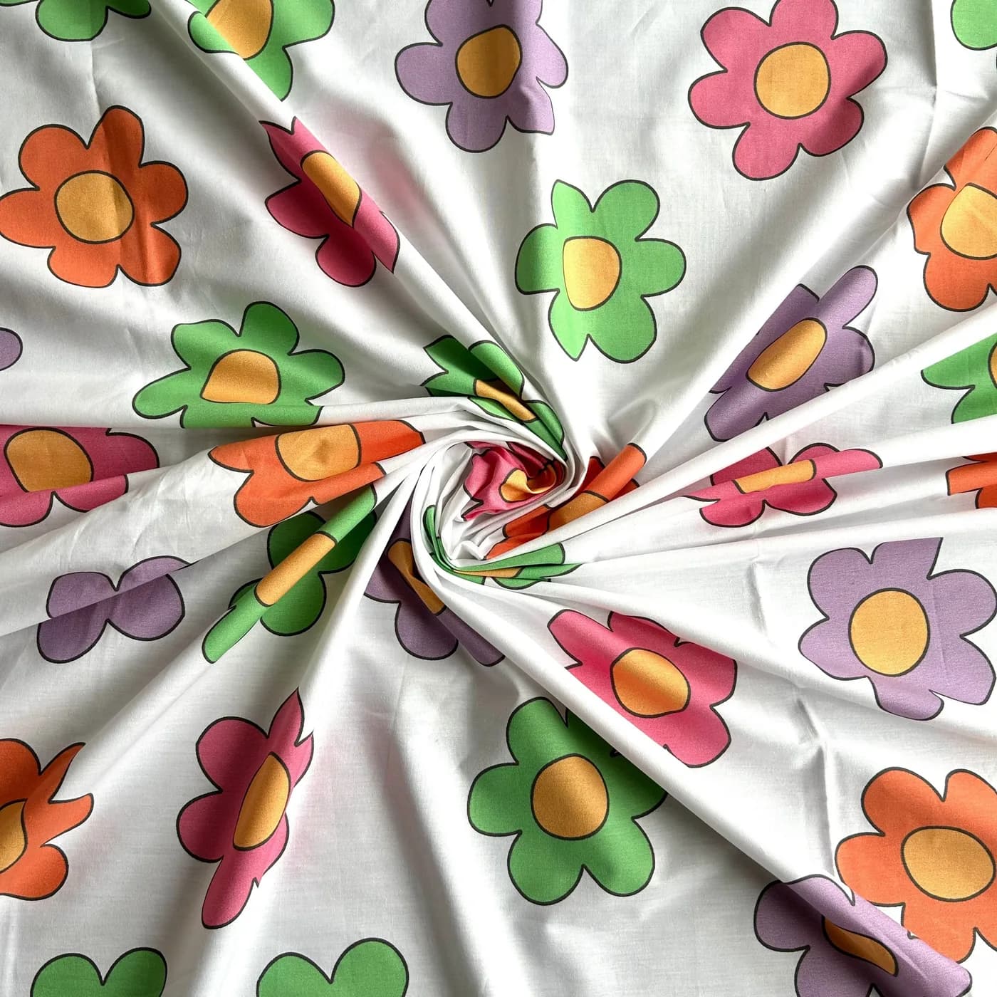 Çıtır Çiçek Desenli Pamuk Poplin Kumaş / DRY - 08 · Toptan (min. 50 metre)