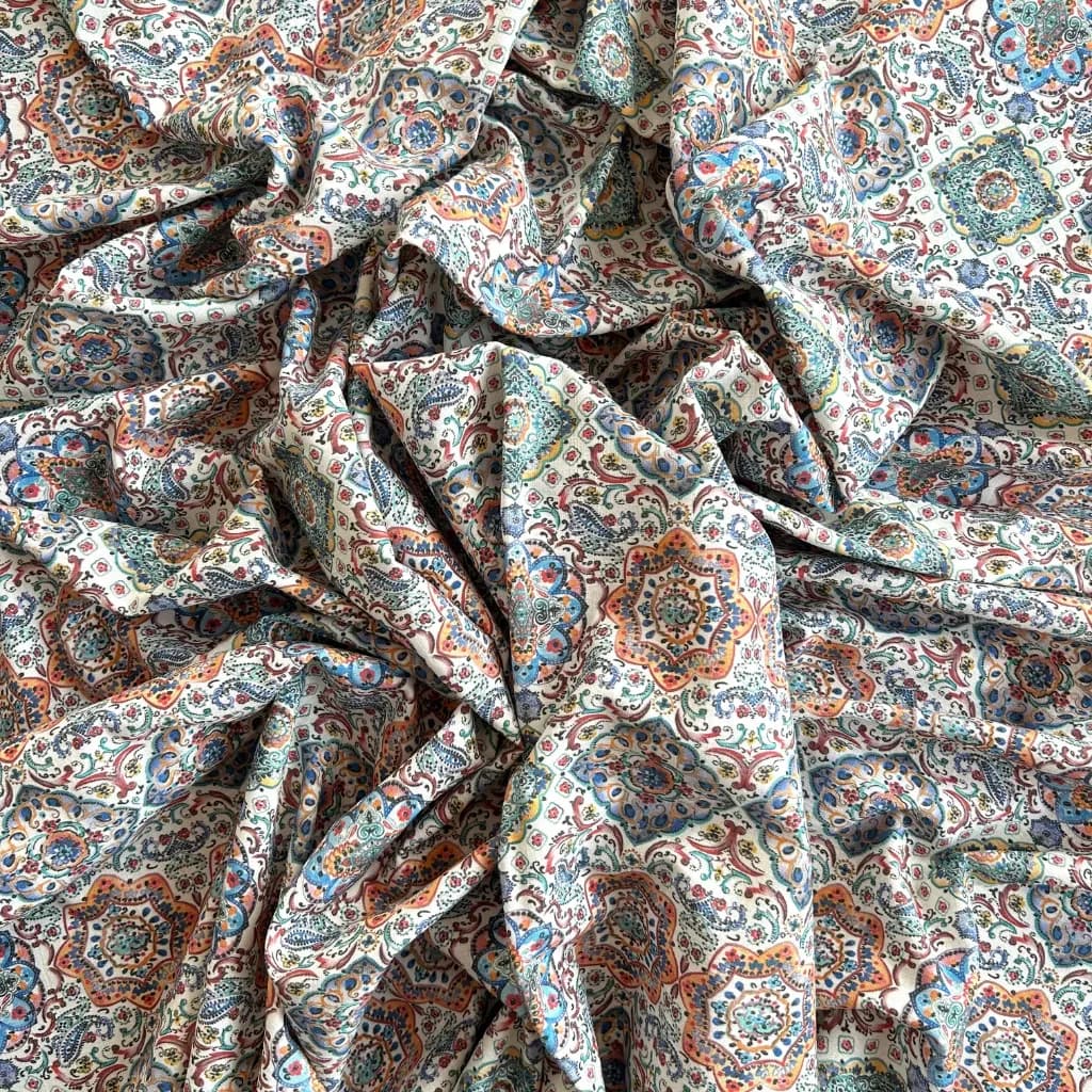 Vintage Desenli Pamuk Keten Kumaş / DRY - 121 · Toptan (min. 50 metre)