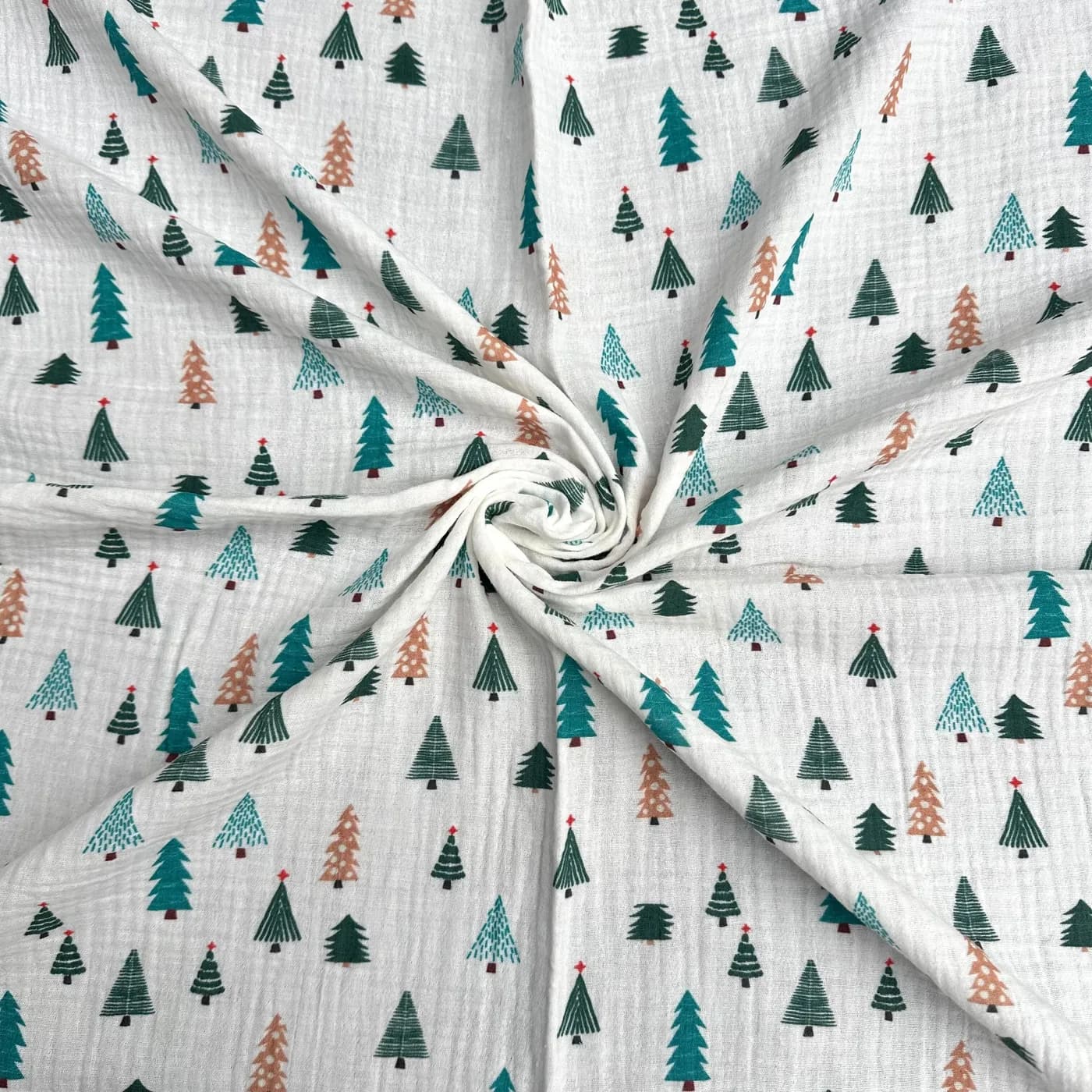 Çam Ağacı Desenli Çift Kat Müslin Kumaş / DRY - 82 · Toptan (min. 25 metre)