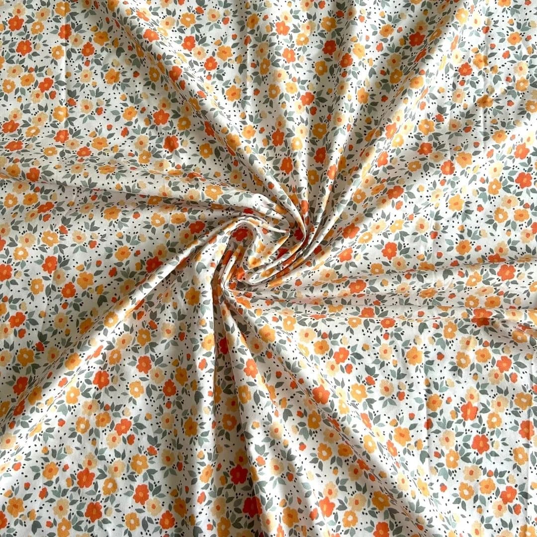 Çiçek Desenli Pamuk Poplin Kumaş / DRY - 31 · Toptan (min. 50 metre)