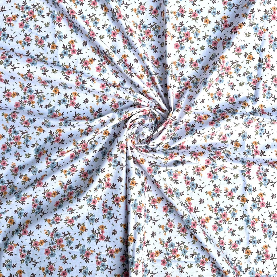 Çıtır Çiçek Desenli Pamuk Poplin Kumaş / DRY - 61 · Toptan (min. 50 metre)