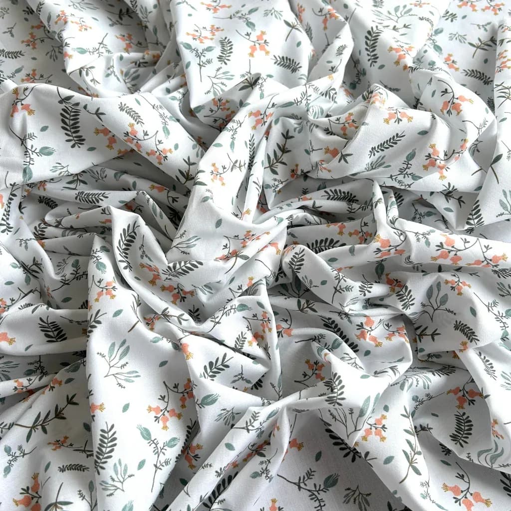 Çiçek Desenli Pamuk Poplin Kumaş / DRY - 108 · Toptan (min. 50 metre)